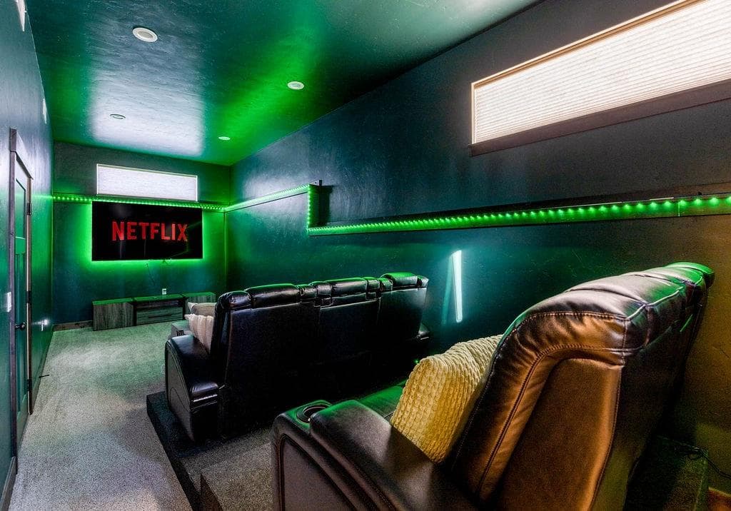Sit back, recline and watch your favorite shows or the game on our 86" TV